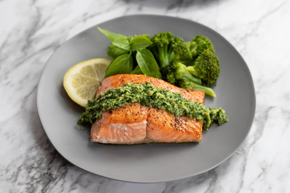 Oregon Chinook Salmon with Pesto