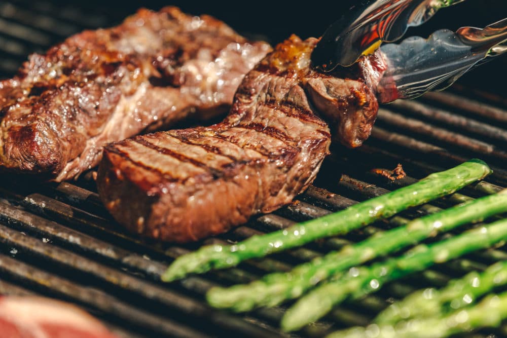 STEAKS ON THE GRILL WITH GRILLED ASPARAGUS